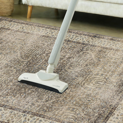 RCTJHOME 4x6 Brown Vintage Oriental Washable Area Rug Non-Slip Soft Carpet