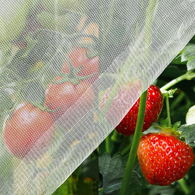 Unves 10'x20' Garden Netting, Bird Netting Mosquito Mesh for Vegetable Fruits Plant Garden Protections, Plant Covers Bug Insect Net Pest Barrier Protect Garden Plant from Birds Bugs