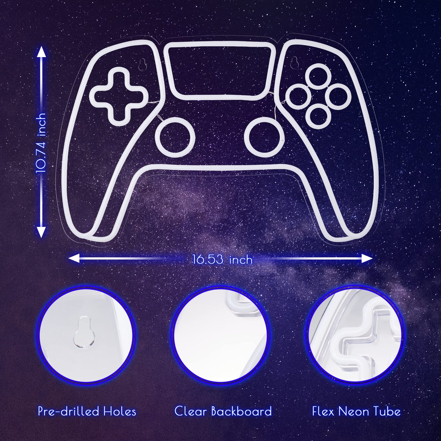 Kavaas Gamer Neon Sign, Game Controller LED Sign for Gaming Room Decor - Game Neon Sign for Teen Boy Room Decor - Best Gamer Gifts for Boys, Kids