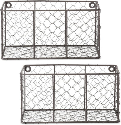 DII Chicken Wire Collection Farmhouse Vintage Wall Baskets, Small Basket