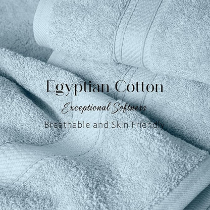 SUPERIOR Egyptian Cotton Pile 6 Piece Towel Set, Includes 2 Bath, 2 Hand