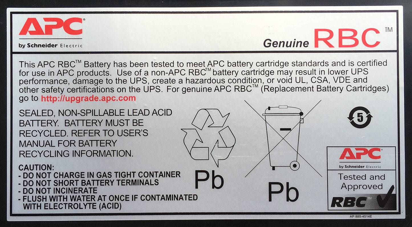 APC UPS Battery Replacement, APCRBC123, for APC UPS Models BR1000G, BX1350M, BN1350G, BX1000G, BX1300G, SMT750RM2U, SMT750RM2UC, SMT750RM2UNC and select others