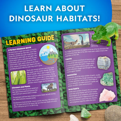 National Geographic Dinosaur Terrarium Kit for Kids – Multicolor Light-Up Terrarium, Build a Dino Habitat with Real Plants & More, Science Kit, Dinosaur Toys for Kids