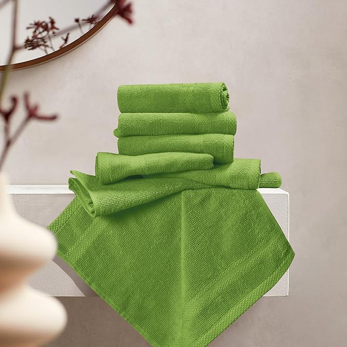 GLAMBURG Ultra Soft 12-Piece Washcloths Set 13x13-100% Ringspun Cotton
