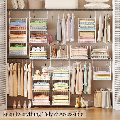 X-cosrack 3 Tier Foldable Closet Organizer, Clothes Shelves