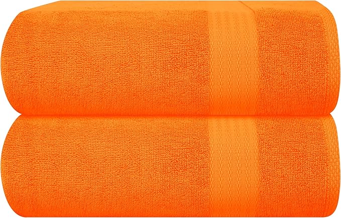 GLAMBURG Premium Cotton Oversized 2 Pack Bath Sheet 35x70-100% Pure Cotton