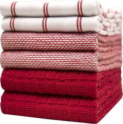 Premium Kitchen Towels | Large Cotton Dish Towels | Flat & Terry Highly