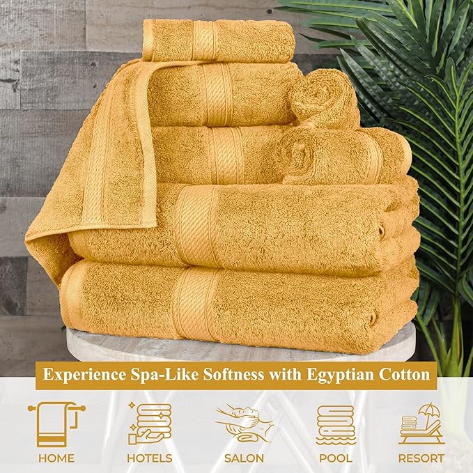 Superior Egyptian Cotton Pile Bath Towels, Ultra Soft Luxury Towel, Thick Plush