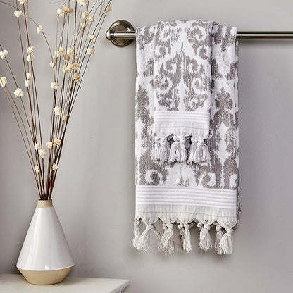 SKL Home Mirage Fringe 100% Turkish Cotton Bath Towel, Taupe 54.00" x 28.00"