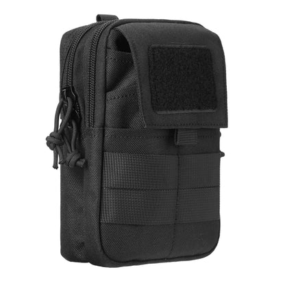 LefRight Multipurpose Tactical Molle Mobile Phone Belt Pouch EDC Gadget Slim Utility Waist Bag with Cellphone Holster Large Black