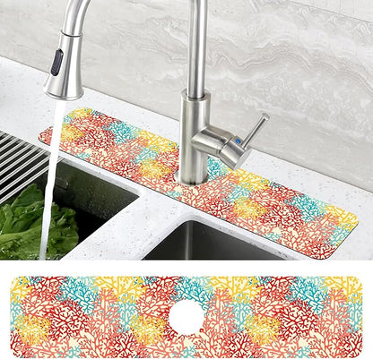 Colorful Sea Corals Dish Drying Mat