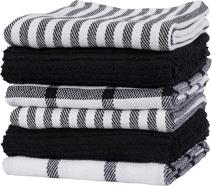 KAF Home Premium Kitchen Towels, Large 100% Cotton, Flat & Terry Absorbent Dish