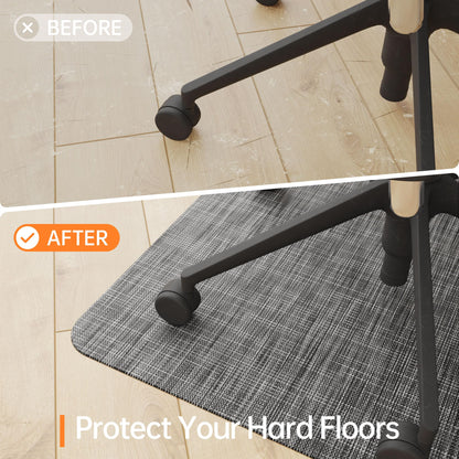 Homek Office Chair Mat for Hardwood & Tile Floor, 30"x48" Computer Chair Mat, Non-Curve Anti Slip Hard Floor Protector for Rolling Chair, PVC Mat Desk Rug for Home Office