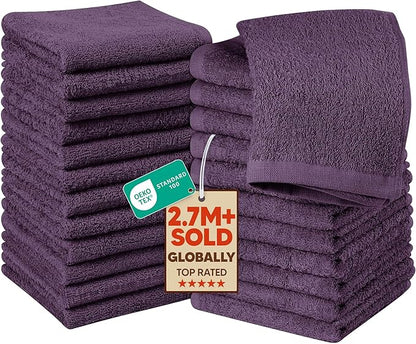 Utopia Towels 24 Pack Cotton Washcloths Set, 100% Ring Spun Cotton, Highly
