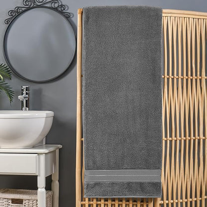 Elegant Comfort Three Line Popcorn Extra Large Luxury Bath Towel