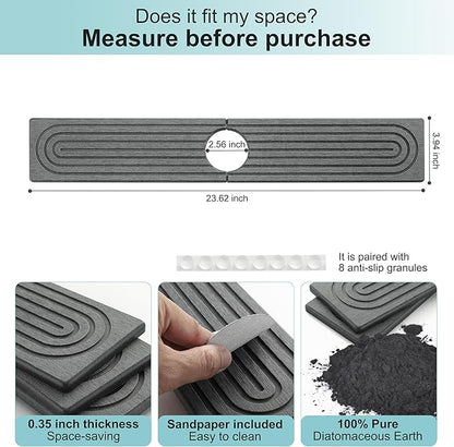 Faucet Mat for Kitchen Sink, Diatomite Fast Drying Stone Sink Tray, Super