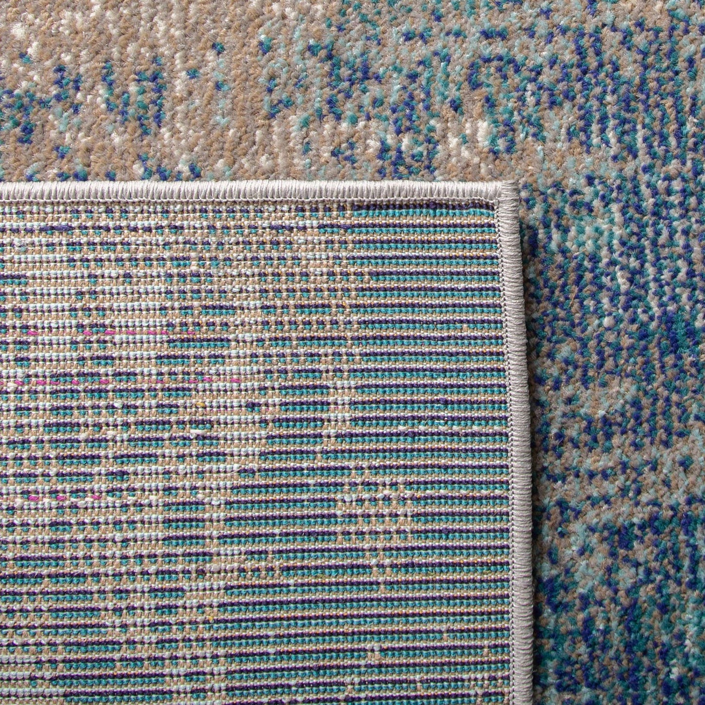 SAFAVIEH Area Rug 8x10 - Madison Collection - Large - Blue & Grey, Modern Boho Abstract Design, Non-Shedding & Easy Cleaning, Ideal for Living Room, Bedroom, Office, Dining Space (MAD440M)