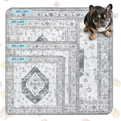 Lahome Reusable Washable Puppy Pads - 2 Pack Super Absorbent & Waterproof Dog Training Mats for Potty, Crate and Floor - Leakproof Pee Pads with Non-Slip Backing (Gray, 36"x48")