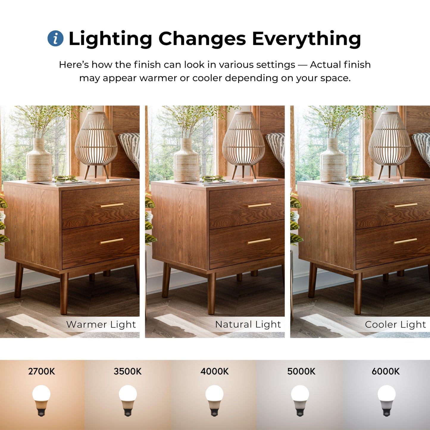 Furniture of America Wyatt Modern Solid Wood Bedroom Collection with Queen Bed Frame, Nightstands, Dresser with Mirror, No Box Spring Needed, Walnut, Standard Low Profile, 5-Piece Set