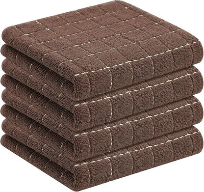 Homaxy 100% Cotton Terry Kitchen Towels, Checkered Designed, Soft and Super