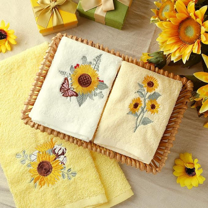 Sunflower Hand Towels Farmhouse Yellow Sunflower Bathroom Decor 14x29 Inch
