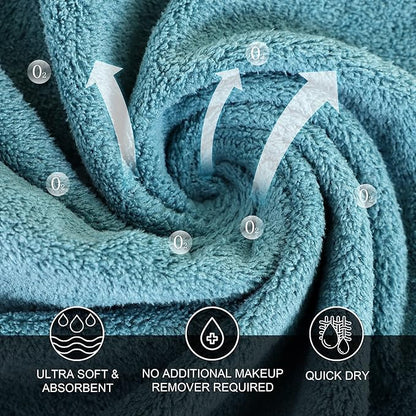 MOONQUEEN Microfiber Facial Cloths Fast Drying Washcloth 12 Pack