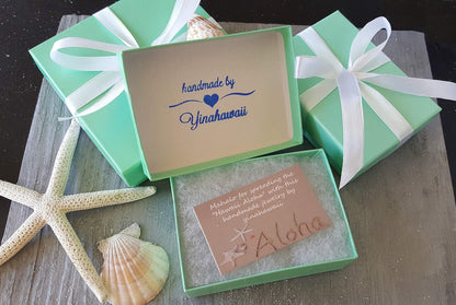 Yinahawaii Handmade Sea Glass Necklace, Hawaiian Jewelry For Women, Braided Teardrop Necklace, Unique Sea Glass Jewelry For Women Birthday Gift (Cobalt - September)