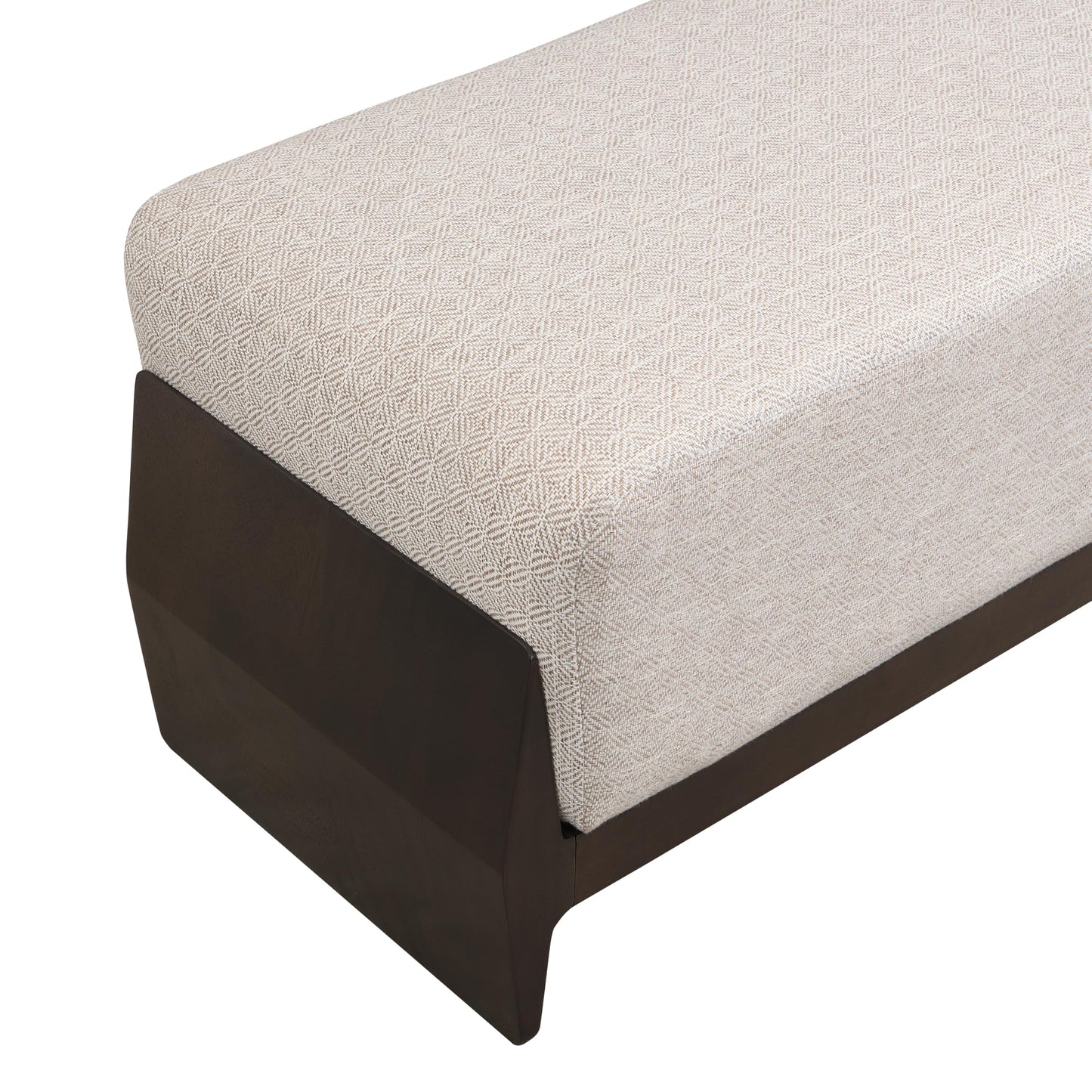 Christopher Knight Home Kingen 55'' Linen Fabric Upholstered End of Bed Ottoman, Wooden Living Room Ottoman Bench with Thick Soft Cushions, Long Entryway Bench, Long Seating for Bedroom, Brown + Beige