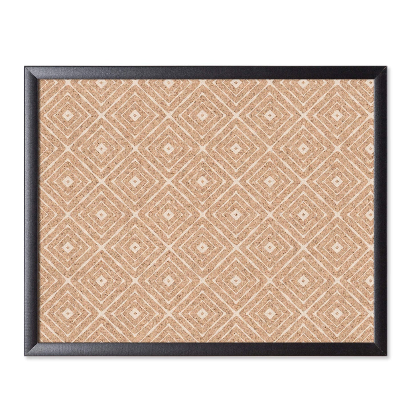 U Brands Fashion Cork Bulletin Board, 16" x 20" Inches, Black Wood Frame