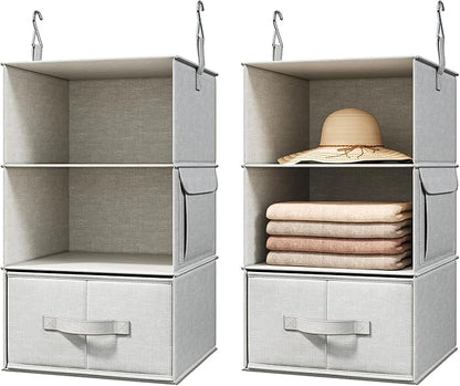 Vailando 3-Shelf Hanging Closet Organizer, Baby Clothes Storage and Organization