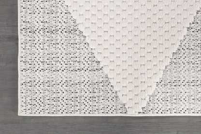 Luul Home Modern Micro Loop Indoor Area Rugs for Living Room Bedroom Kitchen Geometric Triangle White 5x7 Luxury Durable Low and High Pile Non-Shedding Stain Resistant Soft Area Carpet 5 x 7