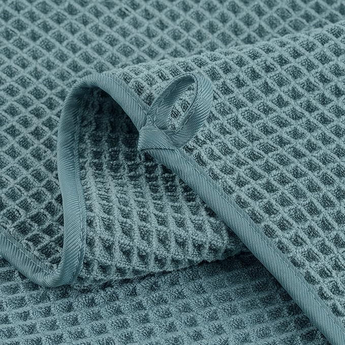 Microfiber Waffle Hand Towels, 4 Pieces, Fast Drying, Lint Free 430 GSM
