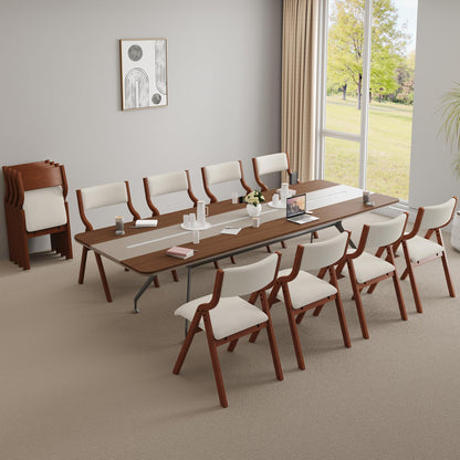 YOPTO Folding Wooden Chairs Set of 2 with Padded Seat,Portable Dining Chairs W/Ergonomically Designed Back and Cushion,for Dining Room,Restaurant,Kitchen,Office