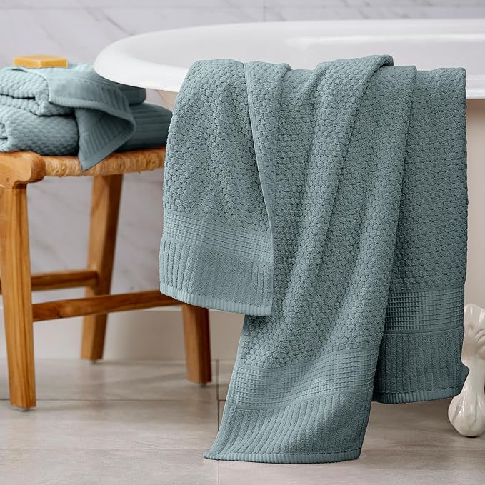 NY Loft 100% Cotton Bath Towel 4 Pack | Super Soft & Absorbent Quick-Dry Bath