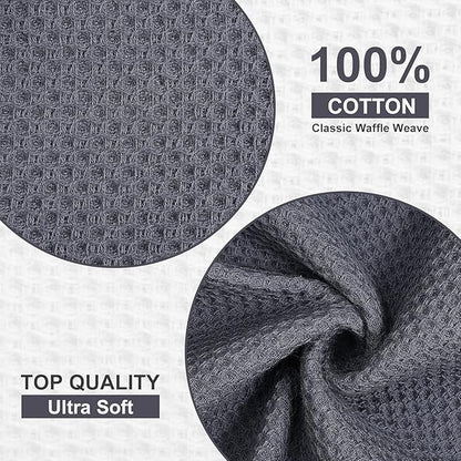Homaxy Kitchen Towels and Dishcloths Set, 12 x 12 and 13 x 28 Inches, Super
