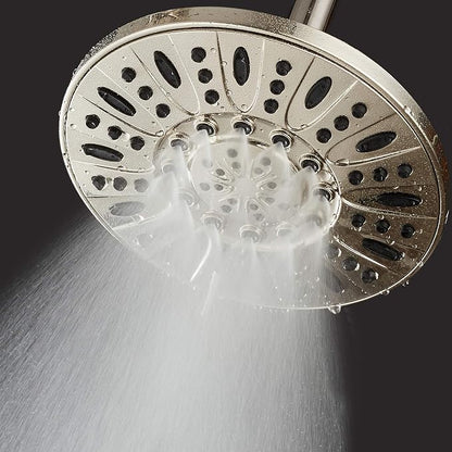 AquaDance BRUSHED NICKEL High Pressure 6-Setting 7" Rain Shower Head – Angle Adjustable, Anti-Clog Showerhead Jets, Tool-Free Installation - USA Standard Certified - Top U.S. Brand
