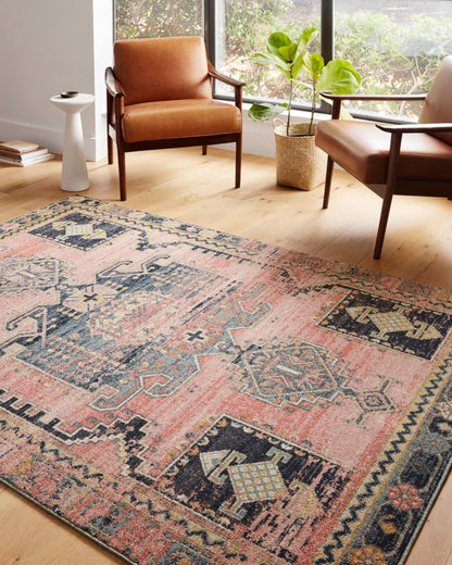 Loloi Jocelyn Collection JOC-06 Rose/Rose 6'-7" x 9'-7" .38" Thick Area Rug