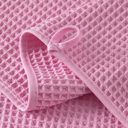Microfiber Waffle Face Towels, 2 Pieces, Fast Drying, Lint Free 430 GSM