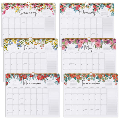2026-2027 Calendar, Jokotha Wall Calendar 2026, Calendar Runs From Jan 2026 - Jun 2027, 15" x 12", Twin-Wire Binding, Hanging Hook, Floral Design