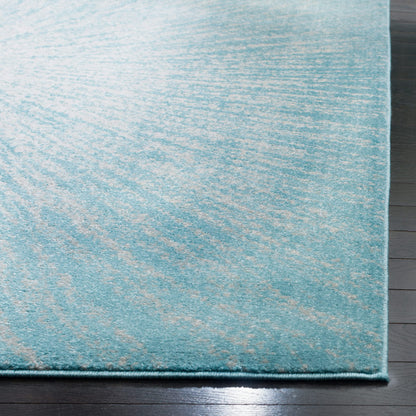 SAFAVIEH Area Rug 8x10 - Evoke Collection - Large - Aqua & Ivory, Abstract Burst Design, Non-Shedding & Easy Cleaning, Ideal for Living Room, Bedroom, Office, Dining Space (EVK228J)