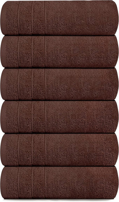 Tens Towels Pack of 6 Hand Towels, 100% Cotton, Lighter Weight, Quick to Dry
