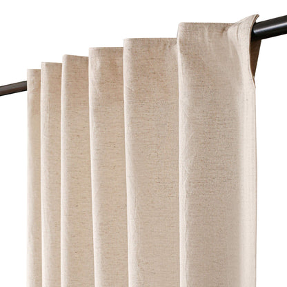 Bedding Craft Natural Taupe Linen Tab Top Curtains – Set of 2, 50x84 Long, Natural Flax Linen Drapes, Window Curtains