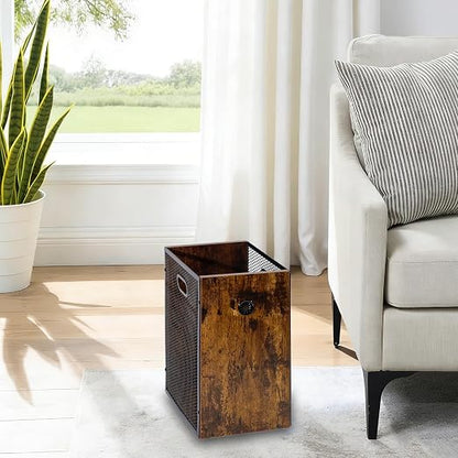Small Trash Can 4.5 Gallon, Trash Bin, Industrial Garbage Can with Handle, Metal Mesh Waste Basket for Kitchen, Home Office, Bedroom, Living Room