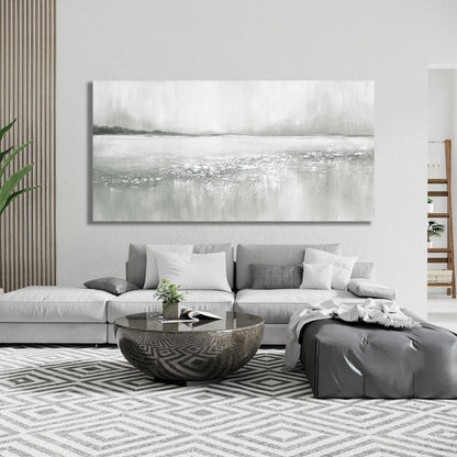 Yuaxker Abstract Wall Decor Gray and White lake Wall Art Minimalist Canvas Painting Artwork for Living Room Bedroom Dining Room Office Home Decor 24x48 Inch