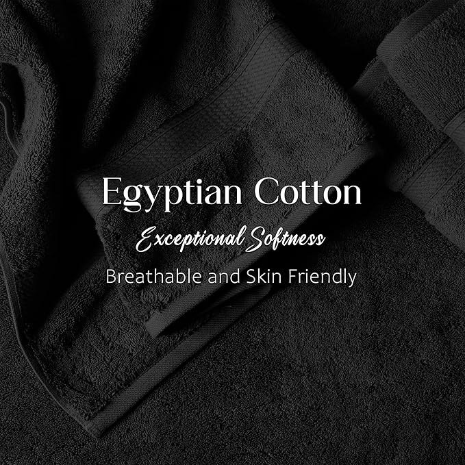SUPERIOR Egyptian Cotton Pile Bath Towel Set of 2, Ultra Soft Luxury Towels