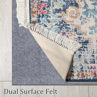 Nuanchu Felt Rug Pad 8x10 Feet, 1/4 Inch Thick Carpet Padding for Hardwood Floors, Grey Under Rug Protector, Floor Cushioning Mat Compatible Grip Underlay