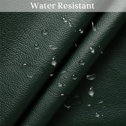 HYVAKUPPA Faux Leather Fabric by The Yard Marine Vinyl Fabric 55" W Outdoor Upholstery Fabric Waterproof PU Leather for Crafts Furniture Handbag DIY Sewings Earrings Decor (1 Yard, Dark Green)