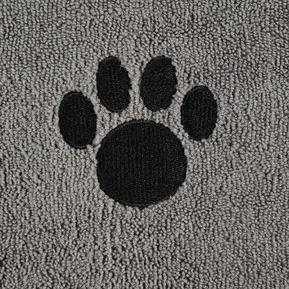 Bone Dry Pet Grooming, Embroidered Microfiber Towel Drying Collection, 15x30, Gray