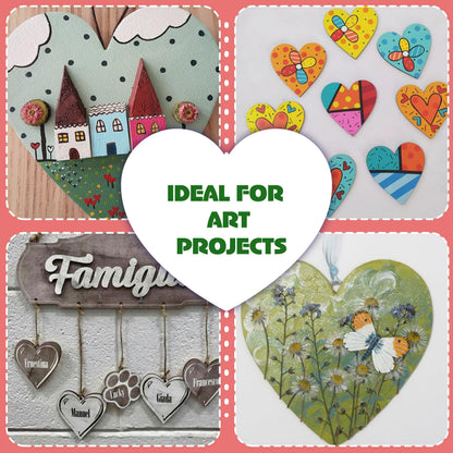 20 Pcs Wooden Hearts for Crafts 4 inch Unfinished Wood Hearts 0.1'' Thickness Heart Shaped Wood Sheets Unfinished Wood Ornaments for Wedding DIY Crafts Painting Burning Engraving Carving Coasters