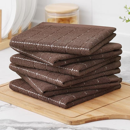 Homaxy 100% Cotton Terry Kitchen Dish Cloths, Ultra Soft and Absorbent Dish